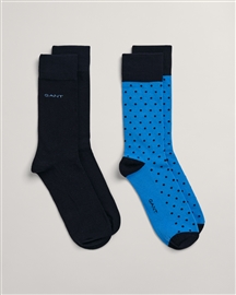 Gant Solid & Dot Socks 2P 40-42 - Day Blue