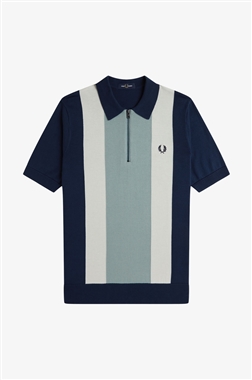 Fred Perry K9728 Vertical Stripe Zip Neck