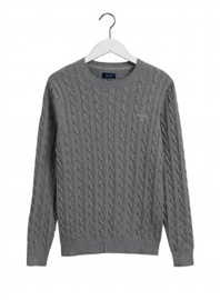 Gant Cotton Cable Crew - Grey Melange